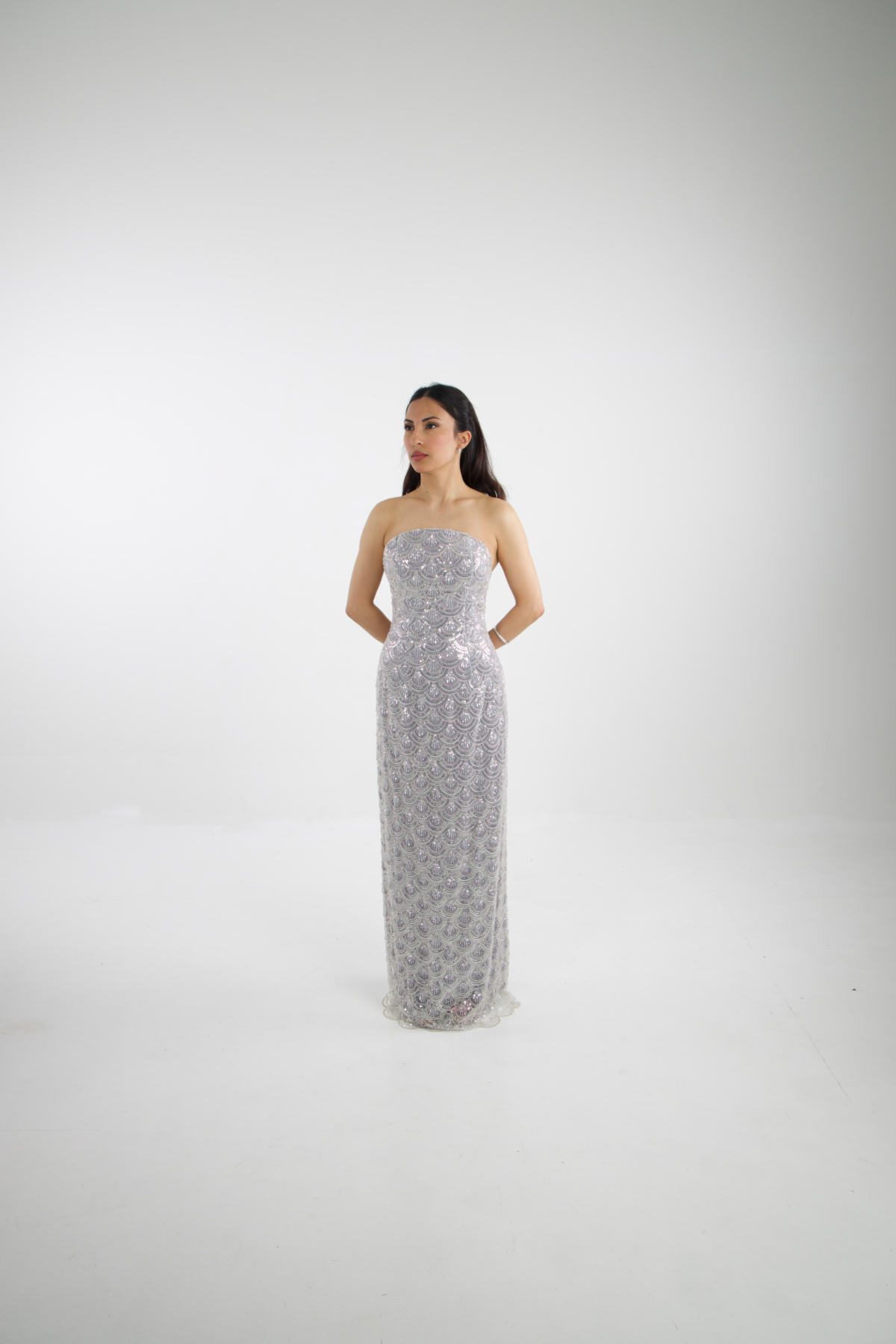 Abendkleid Sororr silberg